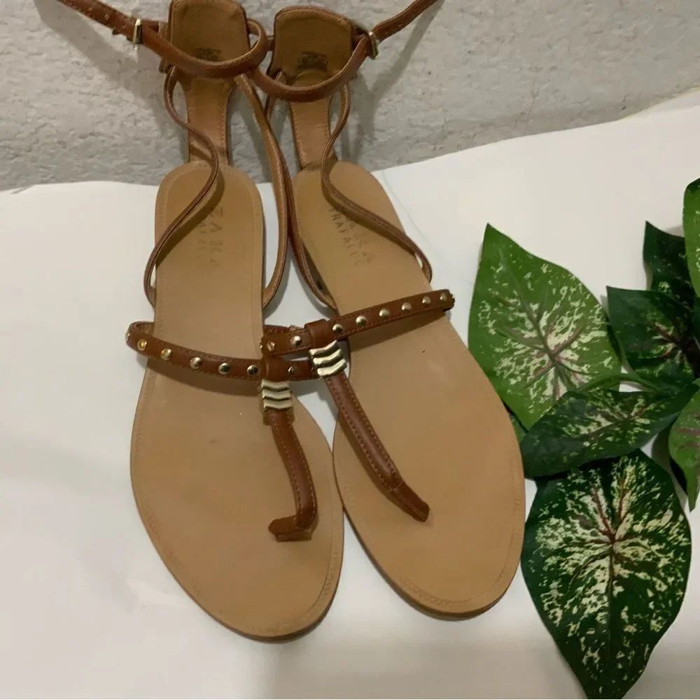 Zara Trafaluc Strappy Sandals Size 37